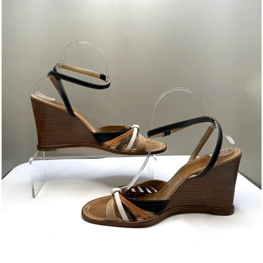 Coach Leather wedges Sz 8